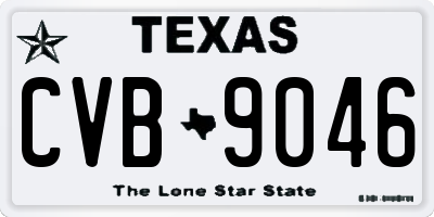 TX license plate CVB9046