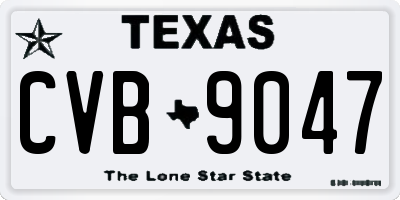 TX license plate CVB9047