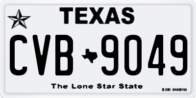 TX license plate CVB9049