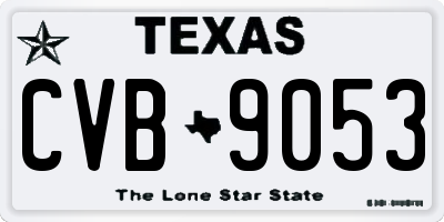 TX license plate CVB9053
