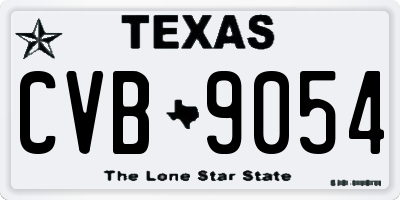 TX license plate CVB9054