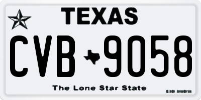TX license plate CVB9058