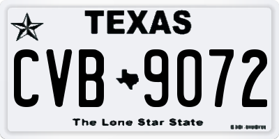 TX license plate CVB9072