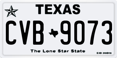 TX license plate CVB9073