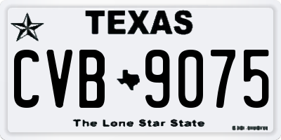 TX license plate CVB9075