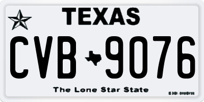 TX license plate CVB9076