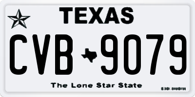 TX license plate CVB9079