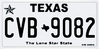 TX license plate CVB9082