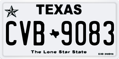 TX license plate CVB9083