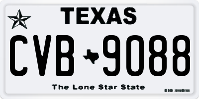 TX license plate CVB9088