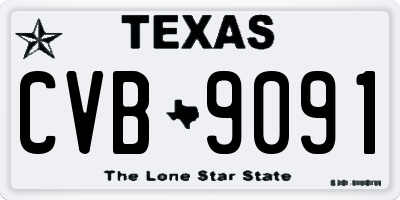 TX license plate CVB9091