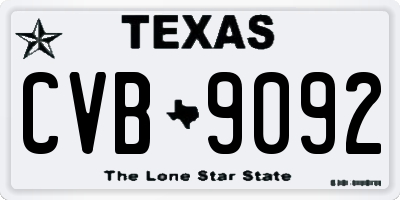 TX license plate CVB9092