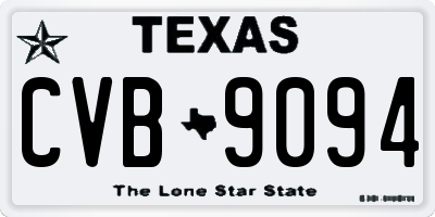 TX license plate CVB9094