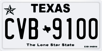 TX license plate CVB9100