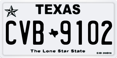 TX license plate CVB9102