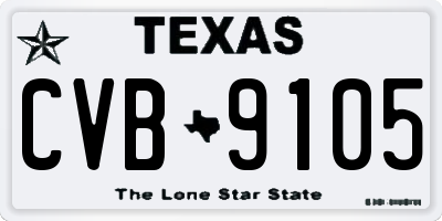 TX license plate CVB9105