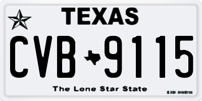 TX license plate CVB9115