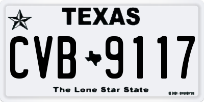 TX license plate CVB9117