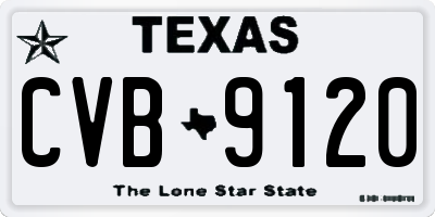 TX license plate CVB9120
