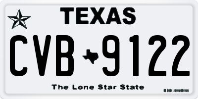 TX license plate CVB9122