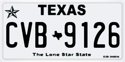 TX license plate CVB9126