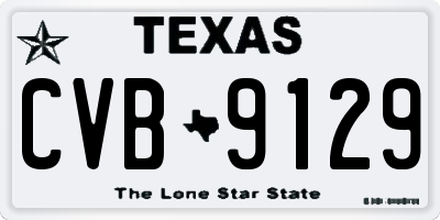 TX license plate CVB9129