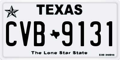 TX license plate CVB9131