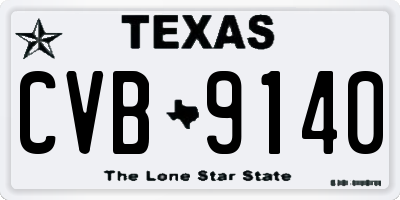 TX license plate CVB9140