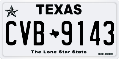 TX license plate CVB9143