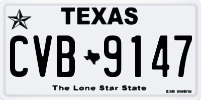 TX license plate CVB9147
