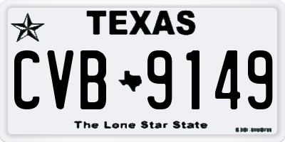 TX license plate CVB9149