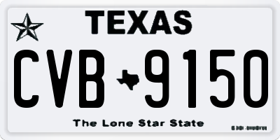 TX license plate CVB9150