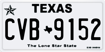 TX license plate CVB9152