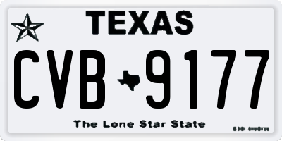 TX license plate CVB9177