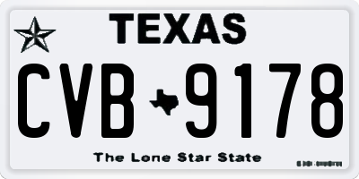 TX license plate CVB9178