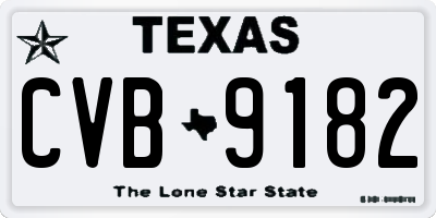 TX license plate CVB9182