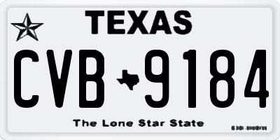 TX license plate CVB9184