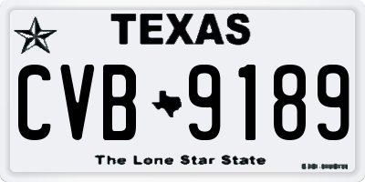 TX license plate CVB9189