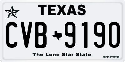 TX license plate CVB9190