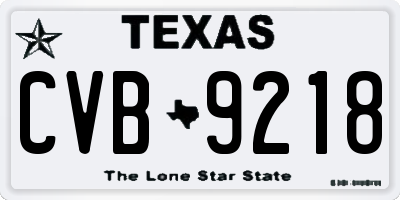 TX license plate CVB9218