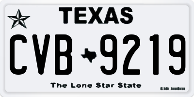 TX license plate CVB9219