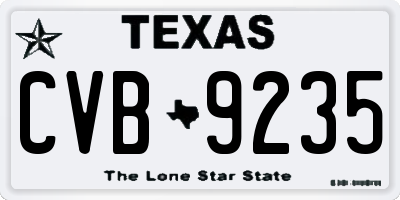 TX license plate CVB9235