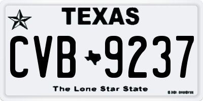TX license plate CVB9237