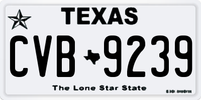 TX license plate CVB9239