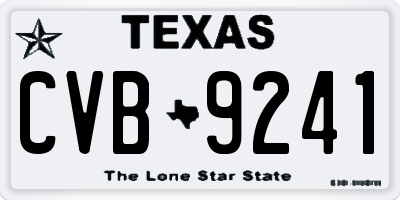 TX license plate CVB9241