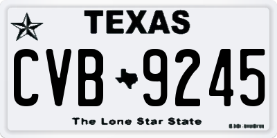 TX license plate CVB9245