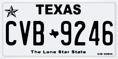 TX license plate CVB9246