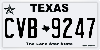 TX license plate CVB9247