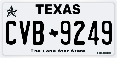 TX license plate CVB9249