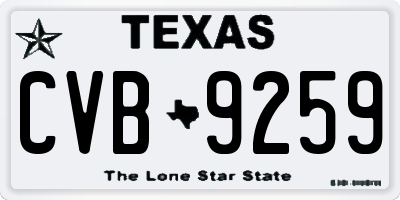 TX license plate CVB9259